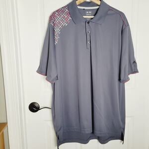 Adidas Shirt XL Gray Polo Climacool Performance Golf Moisture Wick Activewear